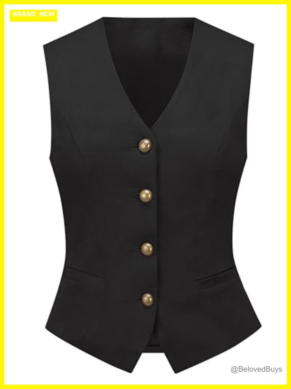 Women's Faux Suede Western Vest Sleeveless Slim Fit with Belt Buttons